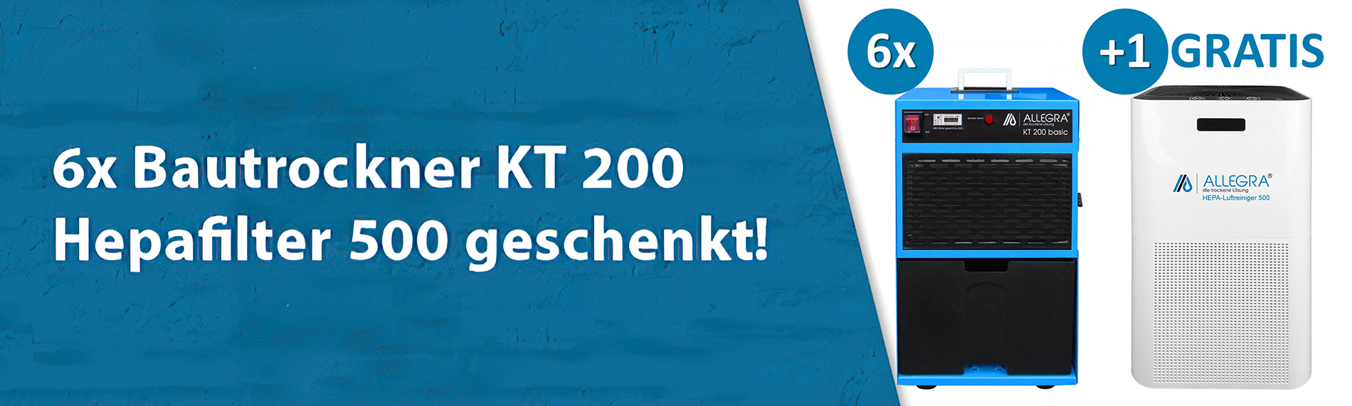 6x Bautrockner KT200 +Hepafilter 500 Geschenkt!